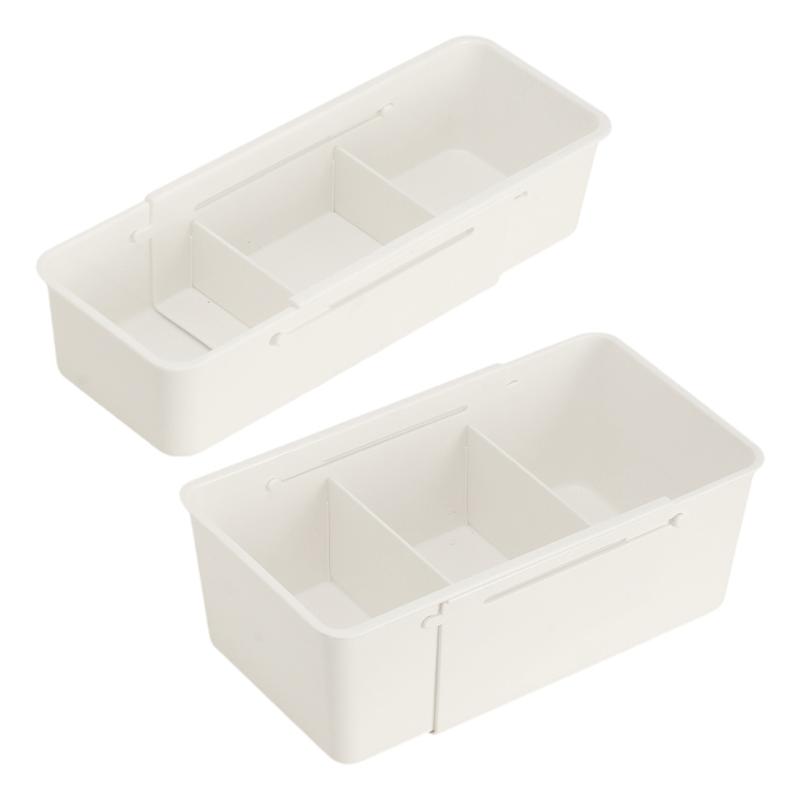 居家家抽屉收纳盒可伸缩零食杂物整理盒厨房深柜厨具分隔储物盒