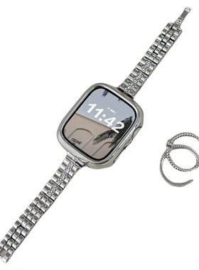 适用iWatch超细星钻方块链条表带
