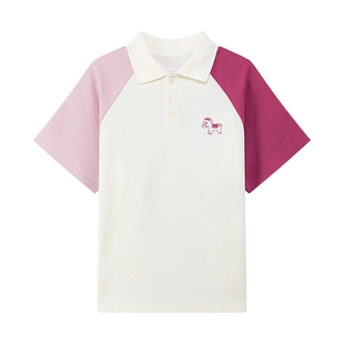 左西童装女童polo衫短袖T恤儿童夏装2026新款女孩大童超好看上衣