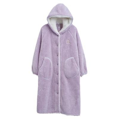 居家男士睡袍红豆珊瑚绒加绒加厚