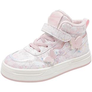 回力童鞋女童二棉鞋加绒保暖女宝运动鞋2025冬季新款蝴蝶板鞋冬鞋