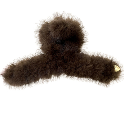 大号后脑勺毛绒抓夹女2024新款高级感简约盘发夹鲨鱼夹发量多头饰