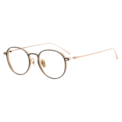 可盐可甜！7.9克日本超轻纯钛复古女防蓝光平光镜男近视圆眼镜框