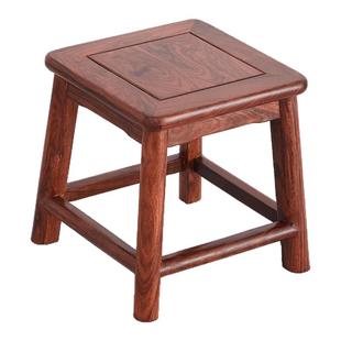 刺猬紫檀红木方凳家用木凳结实实木矮凳客厅换鞋凳大料加高小凳