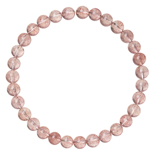 毕业级白水体草莓晶手链女冰种粉色水晶珠子散珠串珠单圈多圈手串