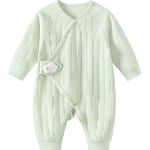 babylove婴儿连体衣春秋季纯棉宝宝和尚服新生儿衣服简约初生哈衣