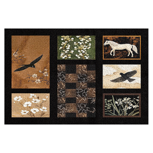 复古入户地垫pvc丝圈免洗玄关地毯门垫进门口防滑脚垫高级感耐脏