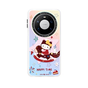 骑马凯蒂适用华为Mate80promax手机壳磁吸新款mate60带支架保护套mt40e创意小众mete70全包可爱超薄30pro+红