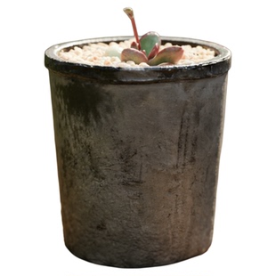 老桩阳台多肉花盆泥瓦盆高款专用透气黑陶吸水瓦盆水仙陶盆做旧小