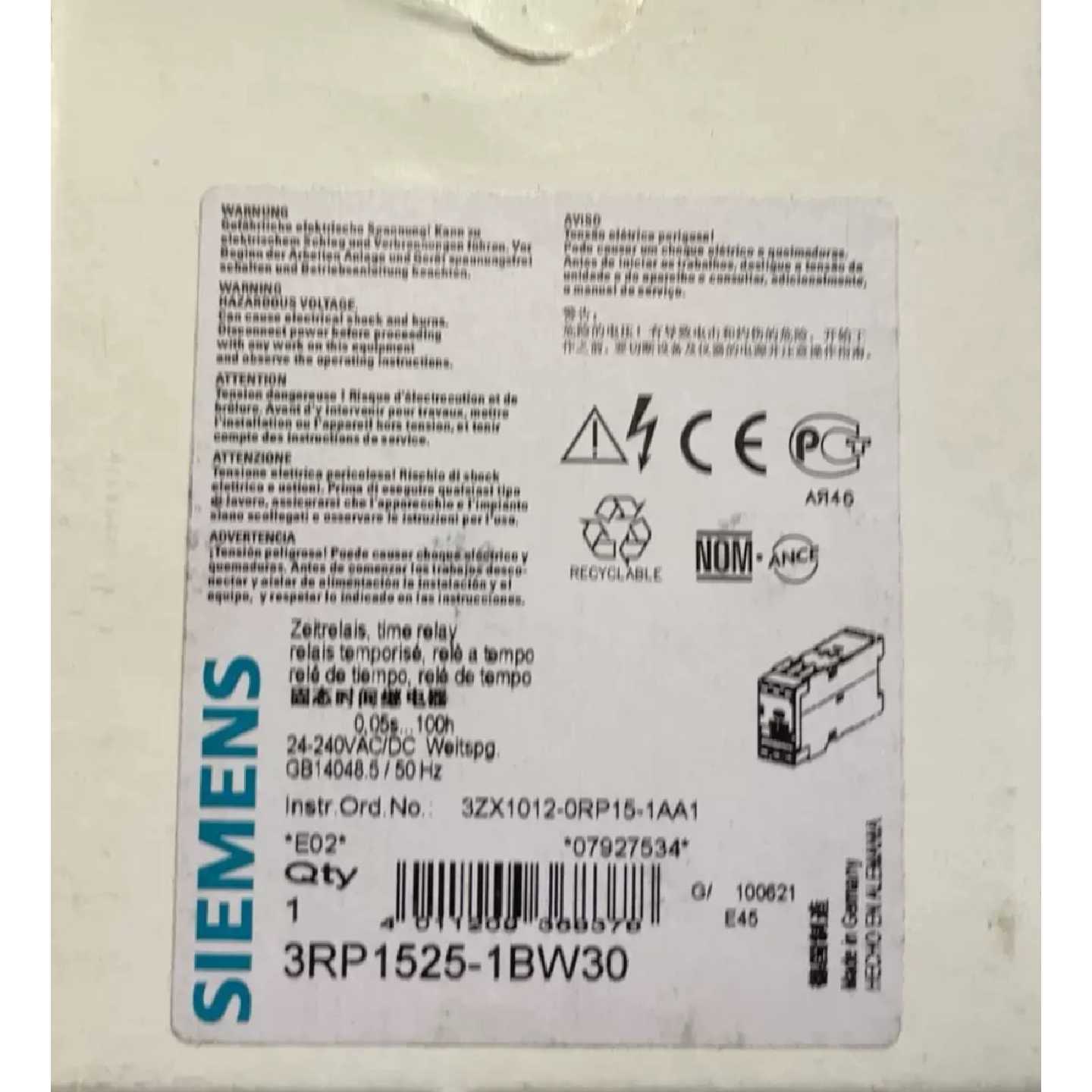 议价全新SIEMENS西门子固态时间继电器，型号3RP1525-