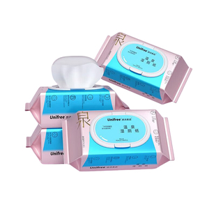 unifree悠派柔品温泉水湿厕纸家庭实惠装洁厕湿巾男女性私处专用