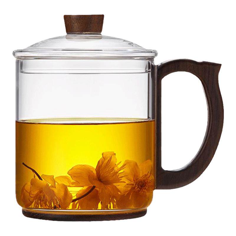 【带盖】高档泡茶杯子木璃结合杯