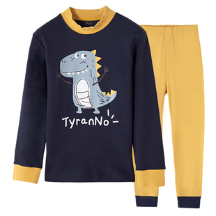 顶呱呱儿童睡衣冬季法兰绒加厚款三层夹棉男女童加绒珊瑚绒家居服