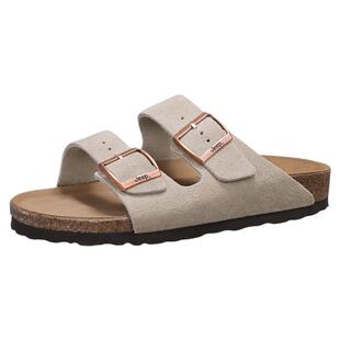 JEEP女鞋勃肯鞋女夏外穿半拖2026新款厚底凉鞋双条带拖鞋真皮凉拖