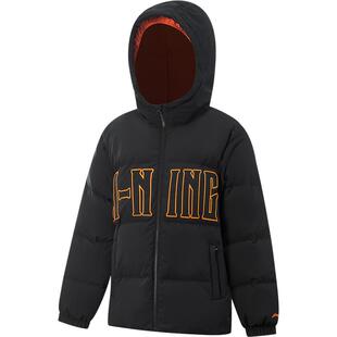 李宁童装短款短羽绒服男大童新款篮球系列连帽宽松冬季鸭绒童装