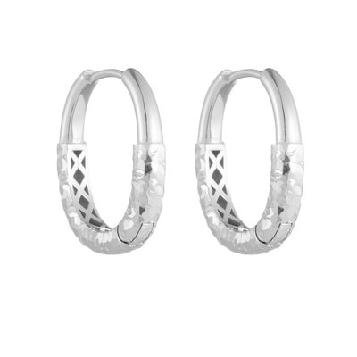 AHCHOO 静奢百搭碎冰冰U型耳环S925纯银高级爆闪耳扣女HOOPS