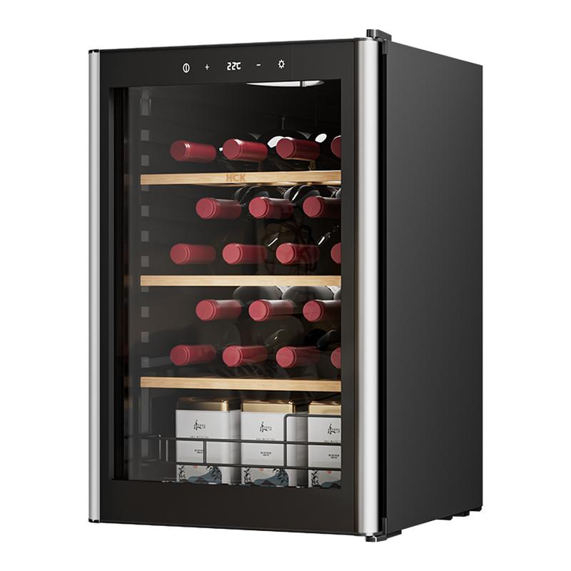HCK哈士奇复古冰箱红酒柜恒温客厅冰吧冰箱茶叶鲜冷藏22瓶SC-70E