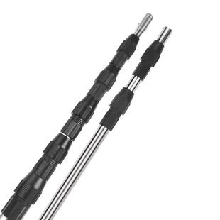 不锈钢伸缩杆防滑丝3米6米抄网杆铆钉加厚定位鱼叉竿搭钩耙通用