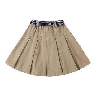 伊顿校服同款英伦淑女苏格兰卡其色半身裙百褶裙大童裙子10Q253