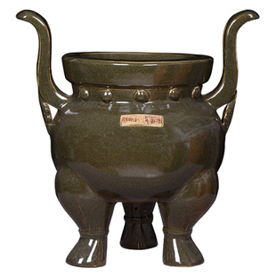 景德镇陶瓷香炉三足聚宝鼎家用室内供佛寺庙佛具摆件仿古大香灰炉