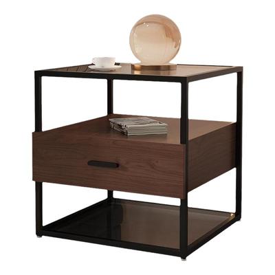 厂家直销实木玻璃客厅方形边几桌