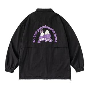 KXLFCHN空穴来风后背印花翻领夹克男春季潮牌休闲宽松cityboy外套