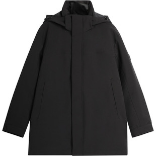 EHE男装冬季新款90%白鸭绒可脱卸帽功能性蓄热里布风衣羽绒服