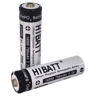 5号磷酸铁锂电池IFR14500 3.2V 600mAh 700mAh尖头可充电锂电池AA