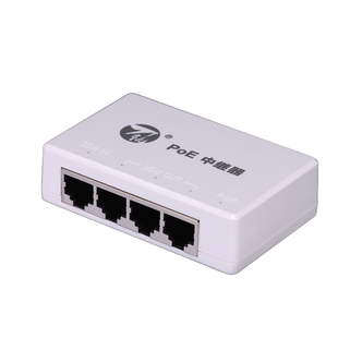 小耳朵POE48V网线供电中继器1进3出4口分线器标准百兆千兆级联宝