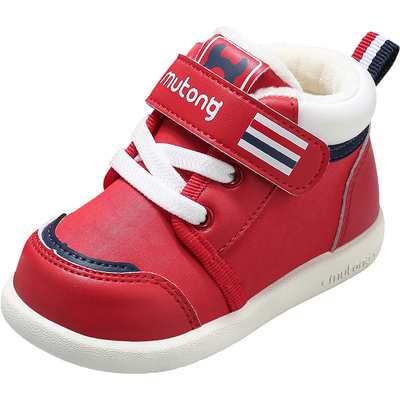 牧童宝宝加绒保暖软底学步鞋