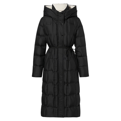 赢智尚长白山鹅绒服黑色连帽外套