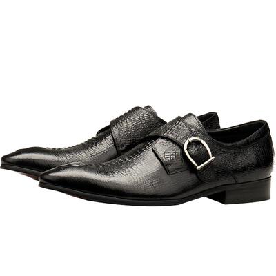 秋季新款搭扣商务风潮男正装皮鞋