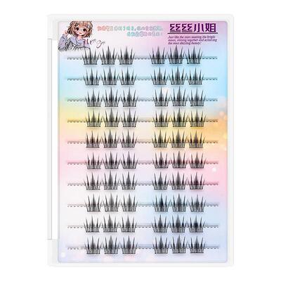 丝绒免胶山茶花假睫毛自然仿真