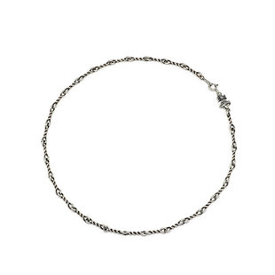 睡莲生生世世 原创设计925纯银项链扭结星球元素复古做旧百搭裸链