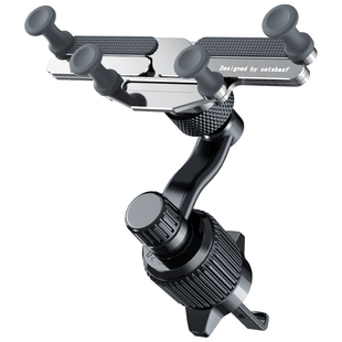 车载手机支架加长不挡出风口侧竖空调专用汽车用车内导航重力固定支撑360度可旋转延长杆金属2025新款铝合金