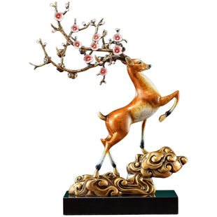 一路高升铜鹿摆件送女领导的办公室祝贺升迁乔迁之喜升职贺礼礼物
