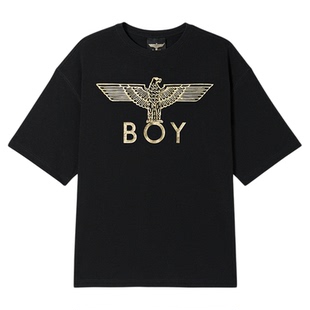 BOYLONDON夏季短袖情侣男女同款小熊涂鸦满印潮牌T恤N01909