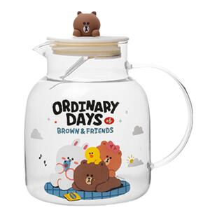 LINE FRIENDS玻璃水杯家用冷水杯套装高颜值仙女凉水牛奶咖啡杯子