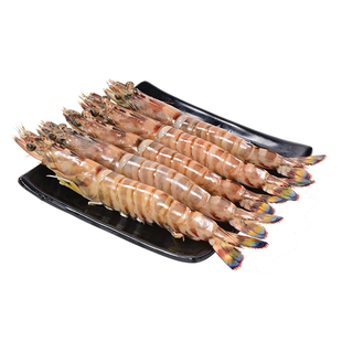 吕四野生竹节虾冷冻基围虾 新鲜海鲜九节虾黑虎虾 大虾鲜活斑节虾