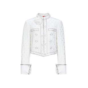 【明星同款】【万钻丝绒系列】lefame拉飞姆烫片玫瑰短棉服外套