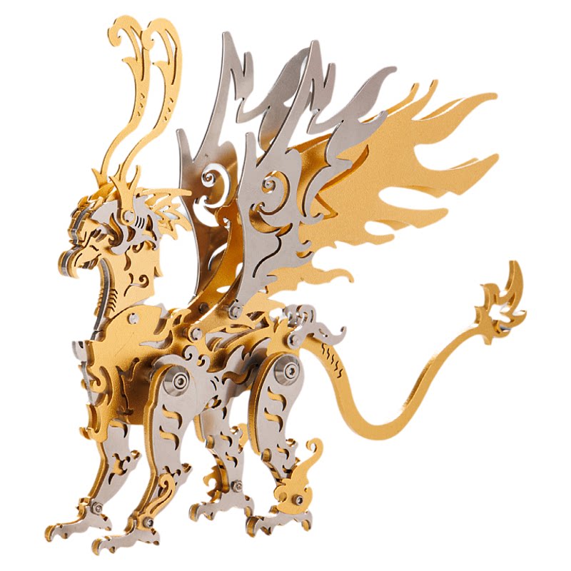 魔客3D立体金属拼图山海经神兽蛊雕DIY拼装模型玩具新年生日礼物
