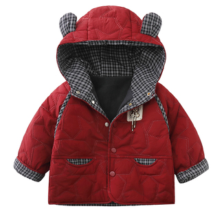 男童棉衣外套冬款2025新款洋气小男孩夹棉加绒棉服上衣男宝宝棉袄