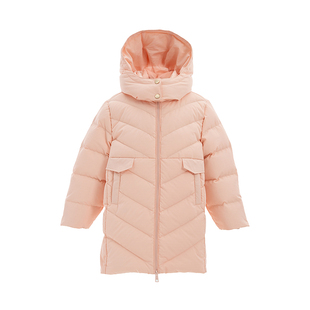 [排骨羽绒服]EP雅莹童装2025冬女童新款中长款连帽可拆卸羽绒服