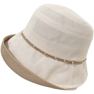 日本和纸帽子女薄款夏季太阳帽防紫外线遮阳帽女防晒2025年渔夫帽