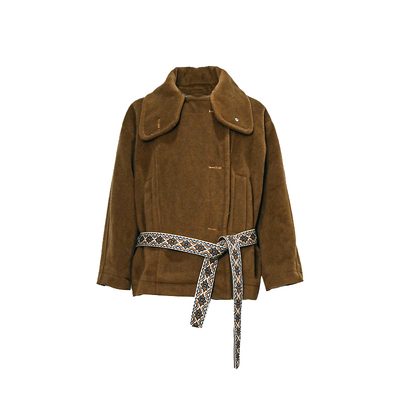 REFUSECLUB山羊绒束腰短大衣