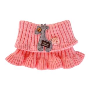 儿童毛线针织围脖冬季防寒保暖宝宝休闲脖套男童女孩小鹿卡通套脖