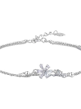 中国珠宝925银樱花手链