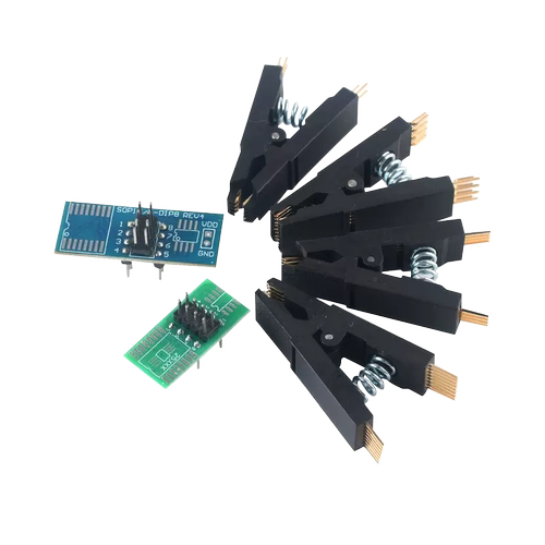 免拆测试夹子SOP8/16 BIOS烧写线IC测试线烧录座CH341A通用编程器