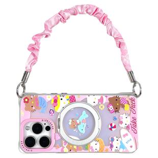 磁吸旋转支架挂绳斜挎HelloKitty手机壳适用于小米华为苹果16pro斜挎可背mate70pro全包防摔支点壳VIVOX200