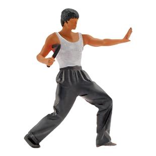 1:64双节棍李小龙武术功夫微缩人偶模型场景迷你沙盘小人手办摆件